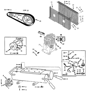 Air-Compressor Parts Diagram and Parts List for VT613199  Campbell Hausfeld Compressor